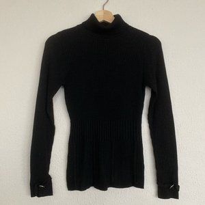 (Red) Black Turtleneck Sweater